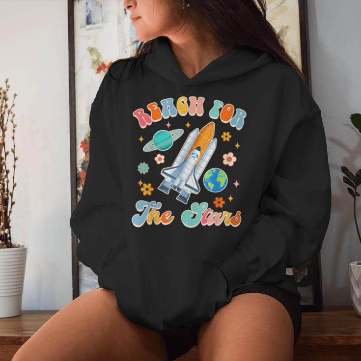 Space Lover Teacher Life Back To School Reach For The Stars Women Hoodie Gifts for Her