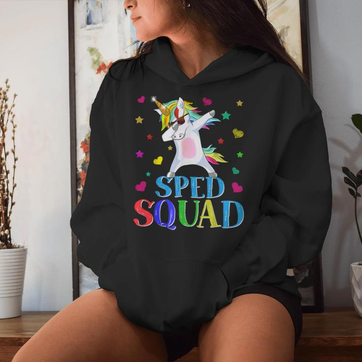 Sped Squad Special Education Unicorn Dab Teacher Women Hoodie Gifts for Her