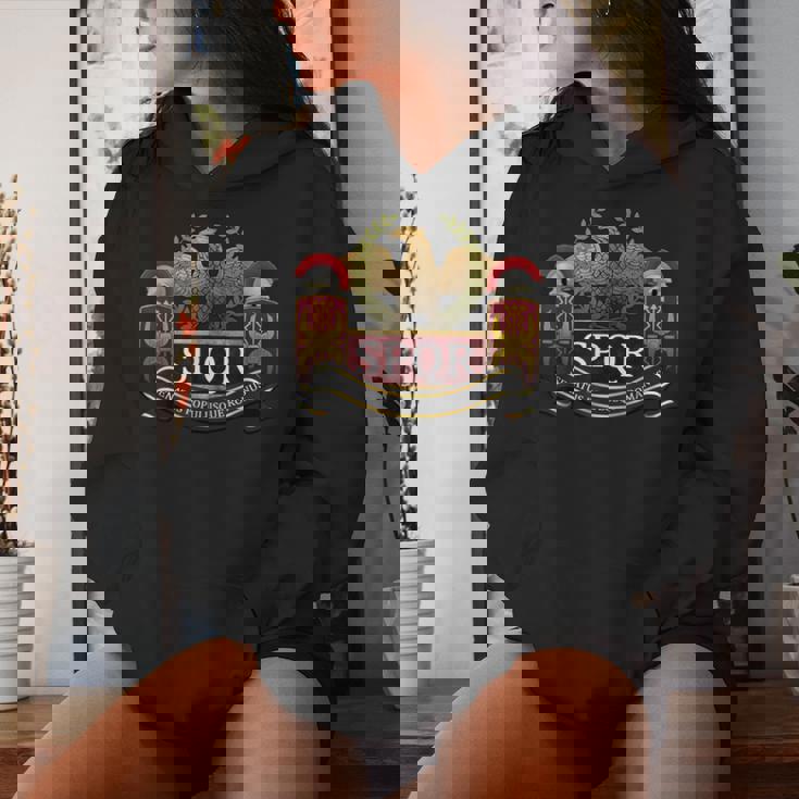 Spqr Legionario De Roma Imperio Romano Ejército Romano Sudadera con capucha para mujer Regalos para ella