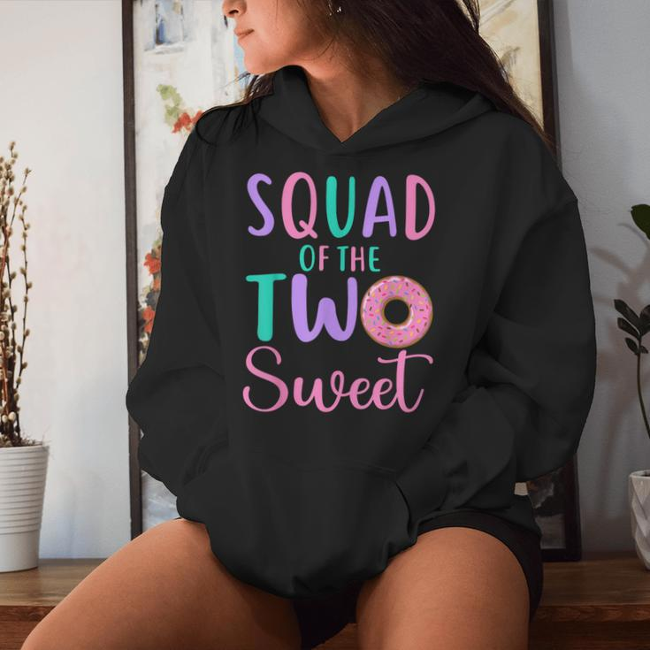 Squad Of The Two Sweet Team 2Nd Birthday Girl Donut Party Women Hoodie Gifts for Her