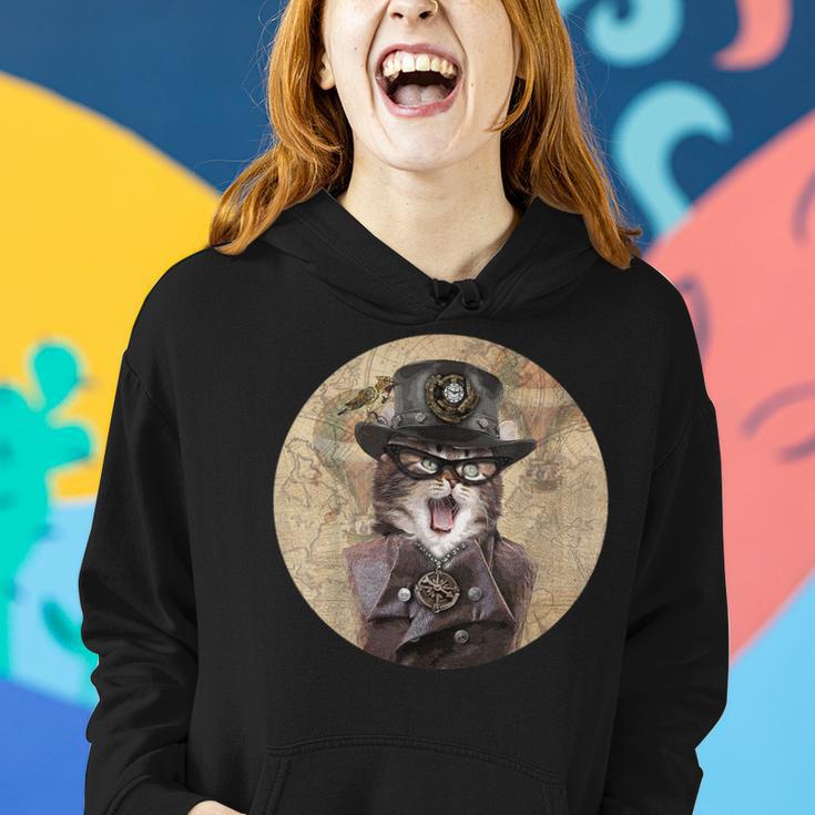 Steampunk Cat & Soft Lightweight 6554 Women Hoodie Gifts for Her