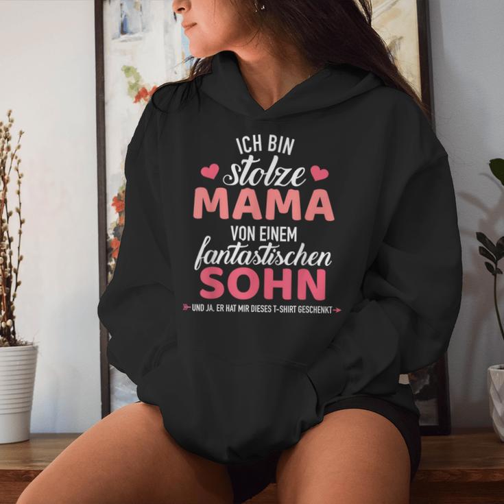 Stolze Mamaon Einer Fantastischen Sohn Slogan Kapuzenpullover für Damen Geschenke für Sie