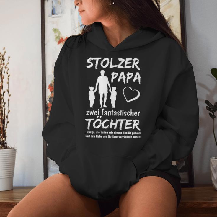 Stolzer Papa Zwei Töchter Girls' Kapuzenpullover für Damen Geschenke für Sie