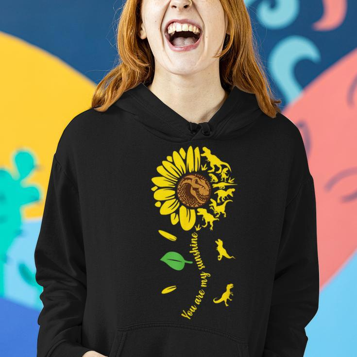 You Are My Sunshine Dinosaur Rex Sunflower Dino Hippie Women Hoodie Gifts for Her