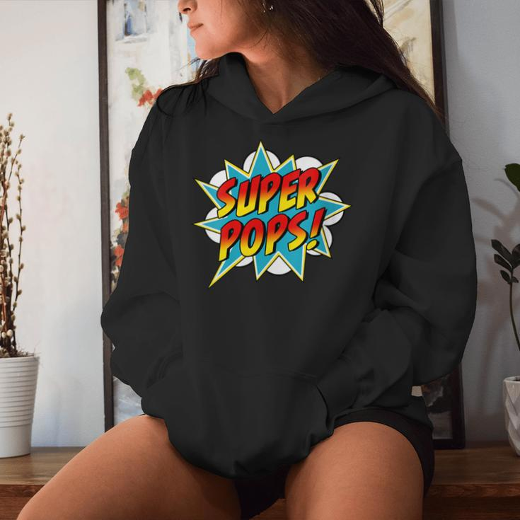 Super Pops Comic Book Superhero Father's Day Women Hoodie Gifts for Her