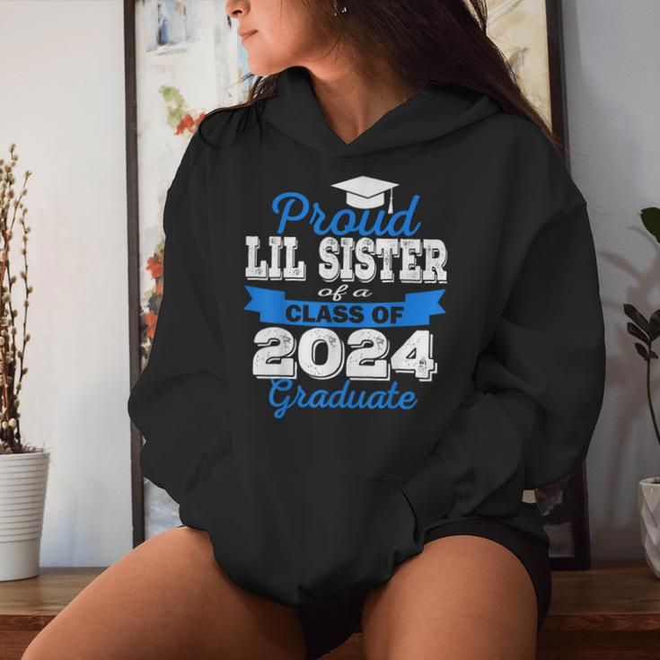 Super Proud Little Sister Of 2024 Graduate Awesome Family Women Hoodie Gifts for Her