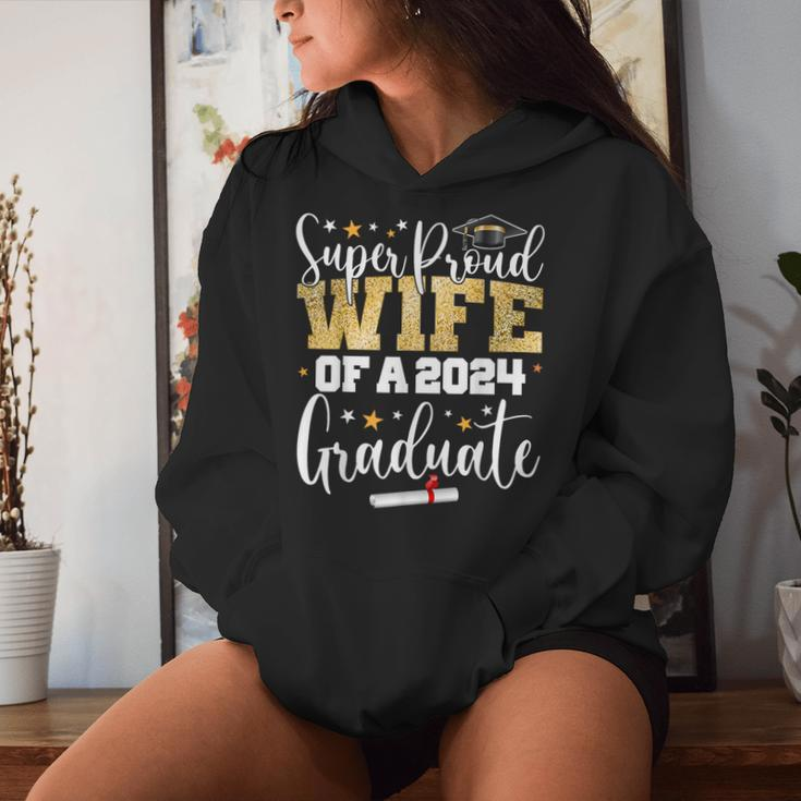 Super Proud Wife 2024 Graduate Senior Graduation College Women Hoodie Gifts for Her