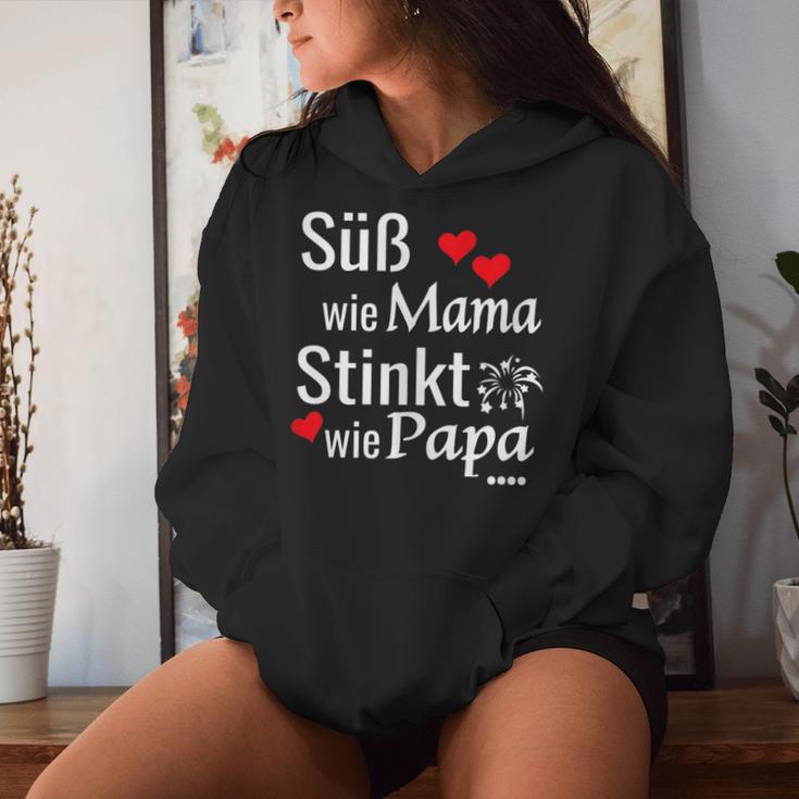 Süß Wie Mama Stinkt Wie Papa Eltern Kinder Mutterater Kapuzenpullover für Damen Geschenke für Sie