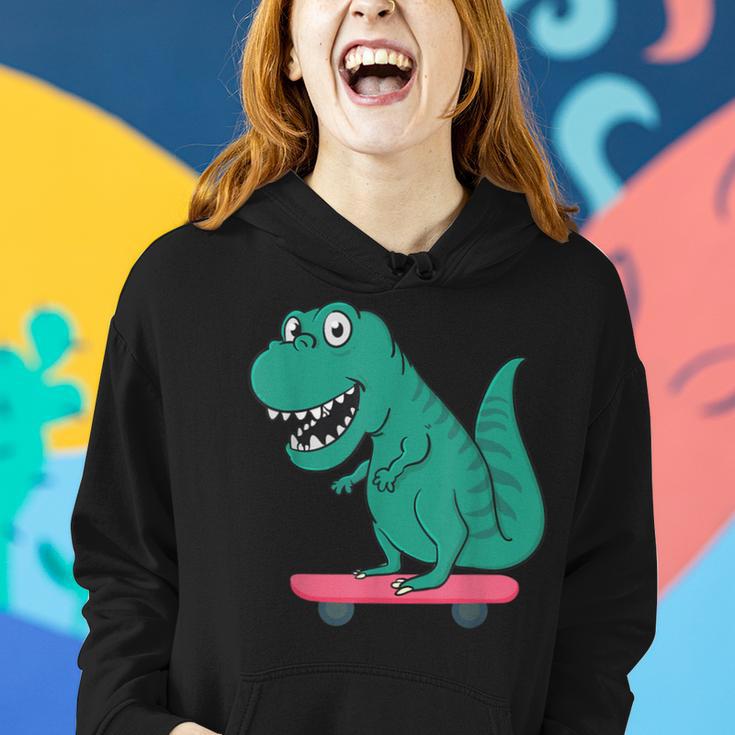 T Rex On Skate Board Skaters Skate Skating Woman Man Women Hoodie Gifts for Her