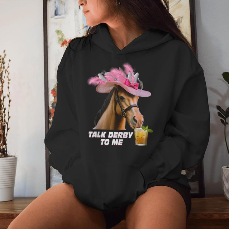 Talk Derby To Me Horse Racing Derby Day 150Th Women Hoodie Gifts for Her
