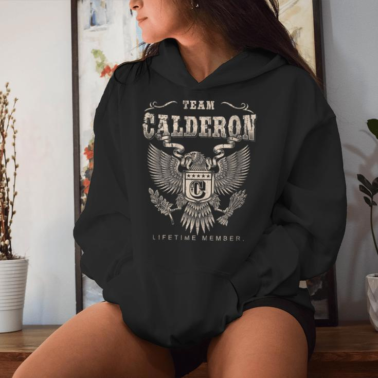 Team Calderon Family Name Lifetime Member Women Hoodie Gifts for Her