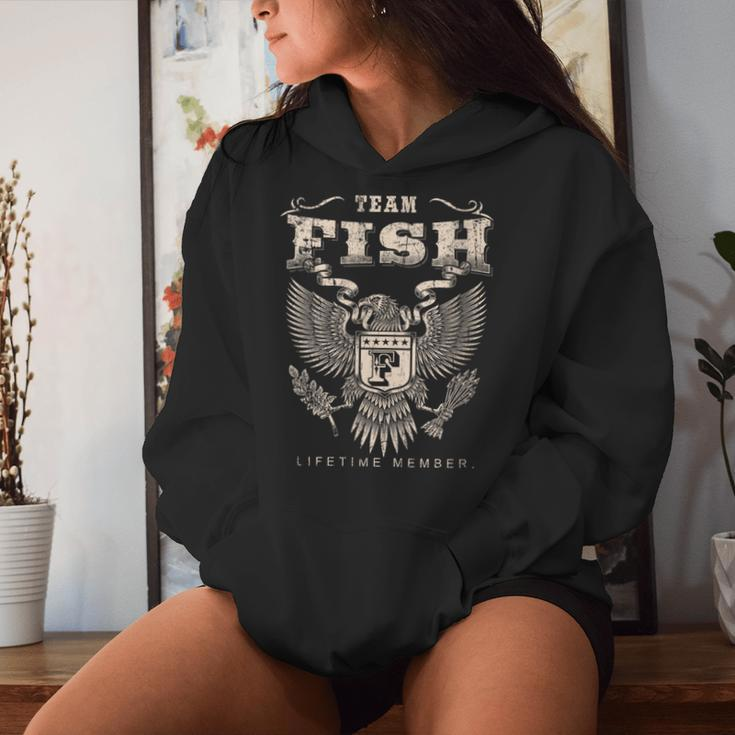 Team Fish Family Name Lifetime Member Women Hoodie Gifts for Her