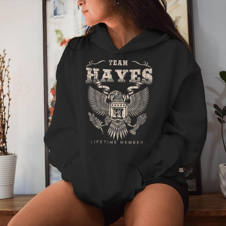 Team Hayes Family Name Lifetime Member Women Hoodie Gifts for Her