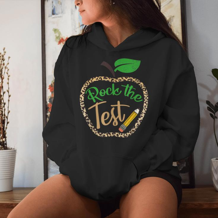 Test Day Rock The Test Teacher Testing Day Donut Stress Women Hoodie Gifts for Her