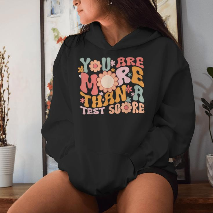 You Are More Than A Test Score Teacher Testing Day Groovy Women Hoodie Gifts for Her
