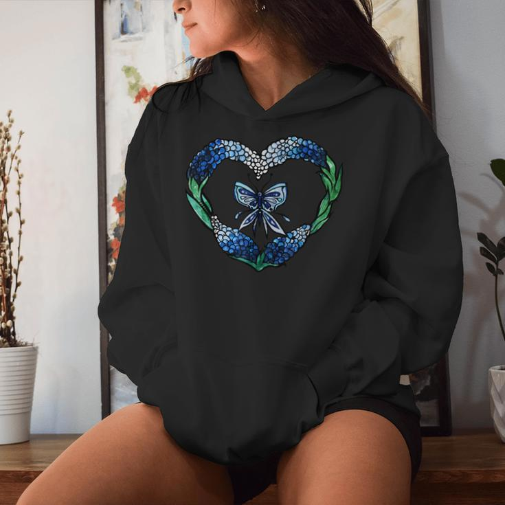 Texas Bluebonnets Blue Butterfly Women Hoodie Gifts for Her