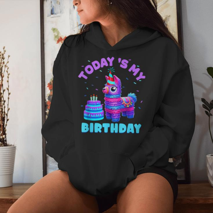 Todays My Birthday Llama Boy Family Party Decorations Women Hoodie Gifts for Her