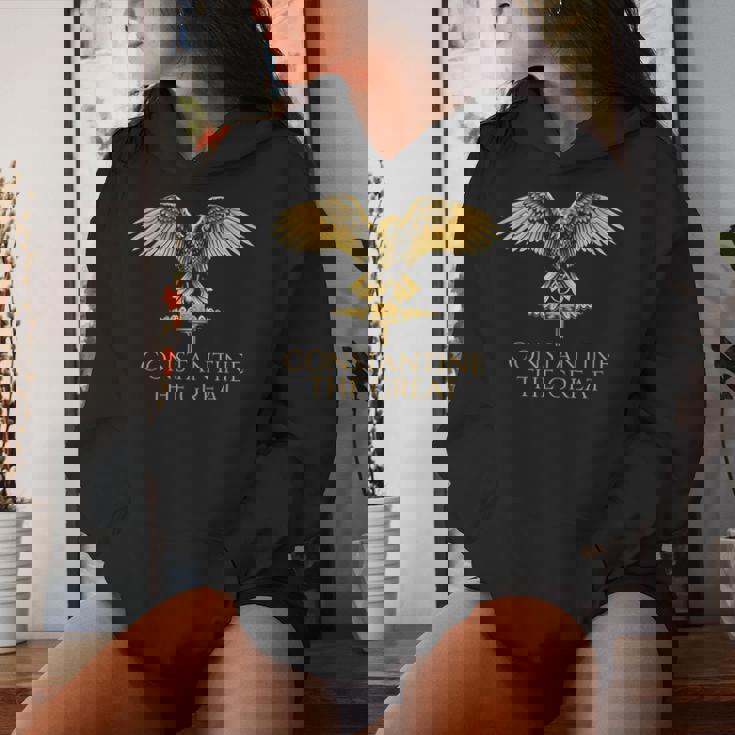 Historia Romana Antigua Constantino El Grande Spqr Rome Sudadera con capucha para mujer Regalos para ella