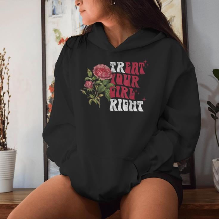 Treat Your Girl Right Groovy Vintage Eat Your Girl Women Hoodie Gifts for Her