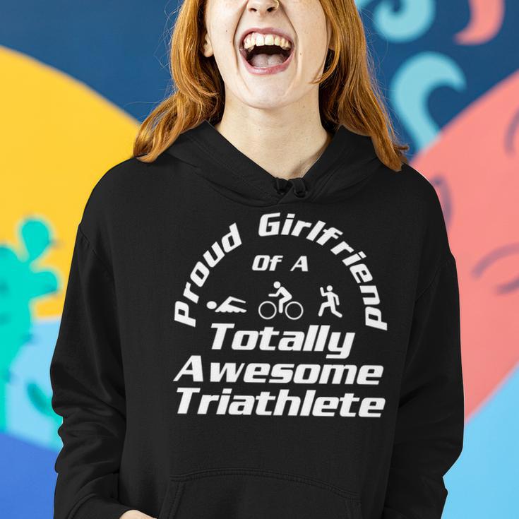 Triathlete Supporter Girlfriend Triathlon Run Swim Bike Women Hoodie Gifts for Her