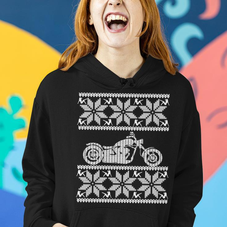 Ugly Christmas Motorcycle Novelty X-Mas Fun Women Hoodie Gifts for Her