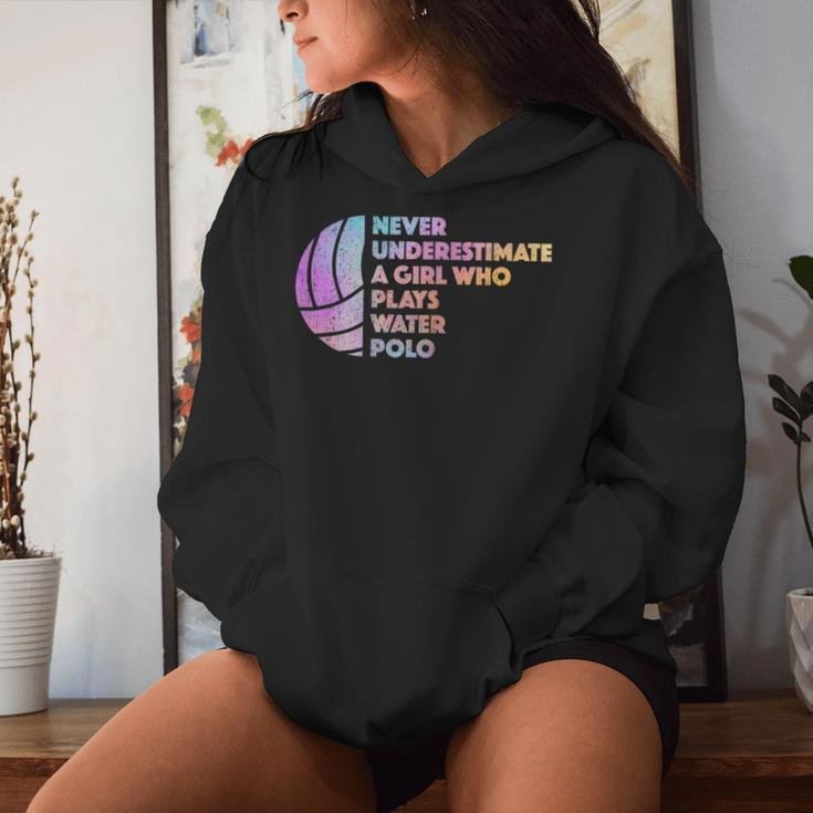 Never Underestimate A Girl Who Plays Water Polo Waterpolo Women Hoodie Gifts for Her