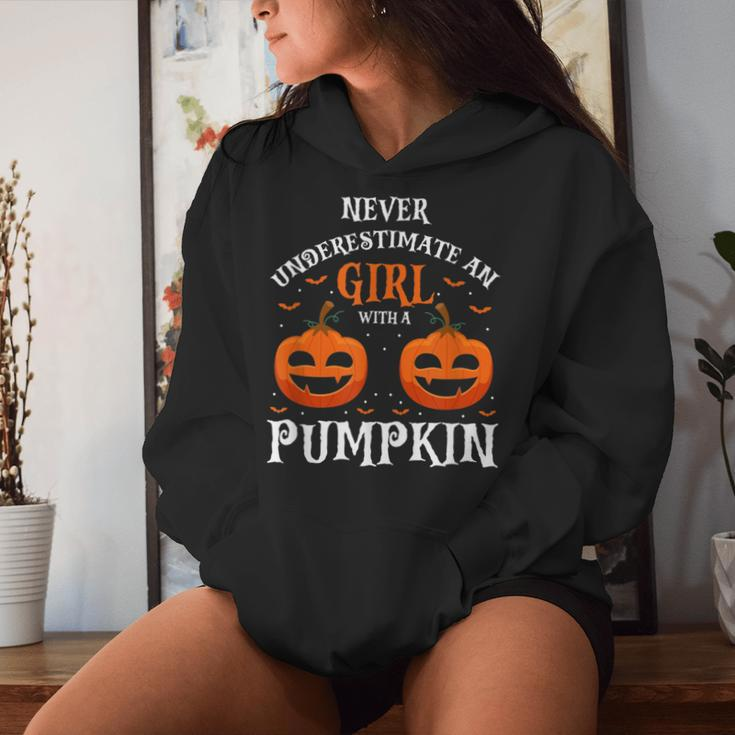 Never Underestimate A Girl With A Pumpkin Present Women Hoodie Gifts for Her