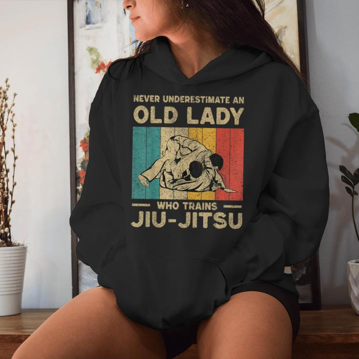 Never Underestimate An Old Lady Bjj Brazilian Jiu Jitsu Women Hoodie Gifts for Her