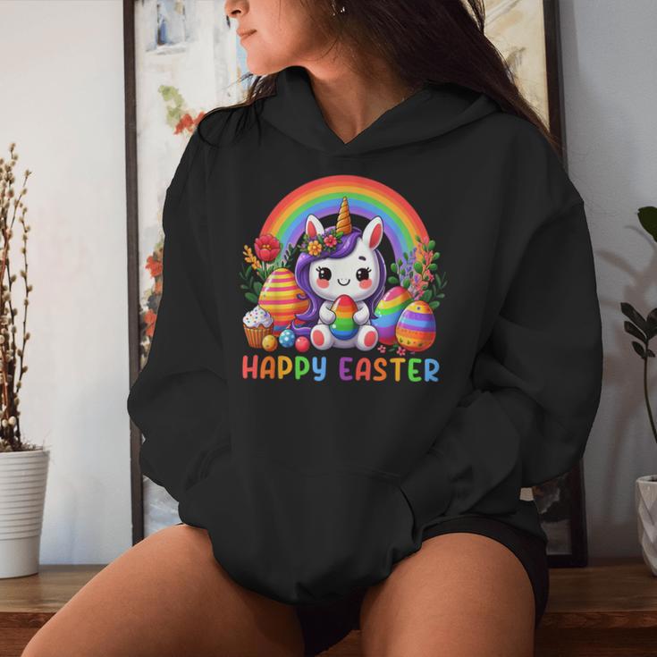 Unicorn Rainbow Happy Easter Easter Day Women Hoodie Gifts for Her