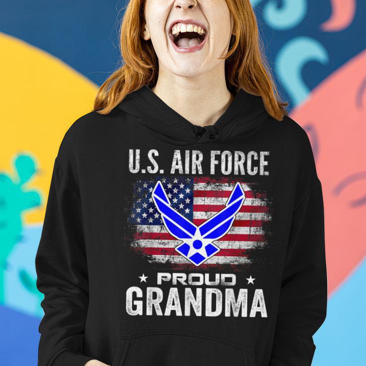 Us Air Force Proud Grandma With American Flag Veteran Women Hoodie Gifts for Her