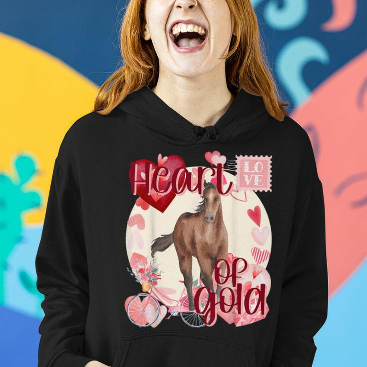 Valentine Horse Simply Watercolor Southern Colors Comfort Women Hoodie Gifts for Her