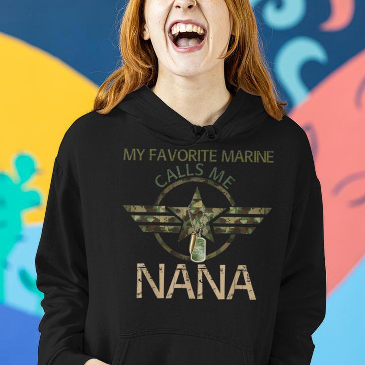 Veteran Day My Favorite Marine Calls Me Nana Women Hoodie Gifts for Her