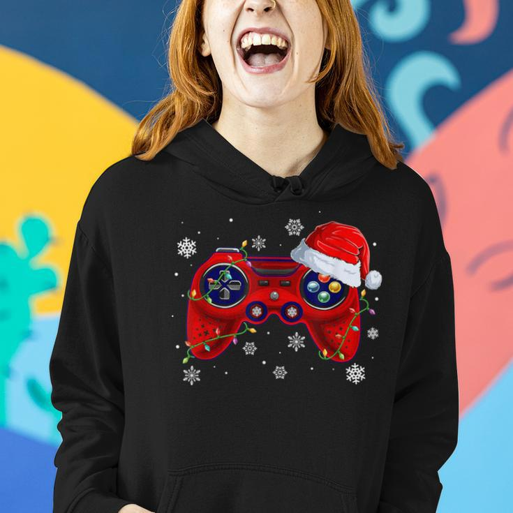 Video Game Controller Christmas Santa Hat Gamer Boys Girls Women Hoodie Gifts for Her