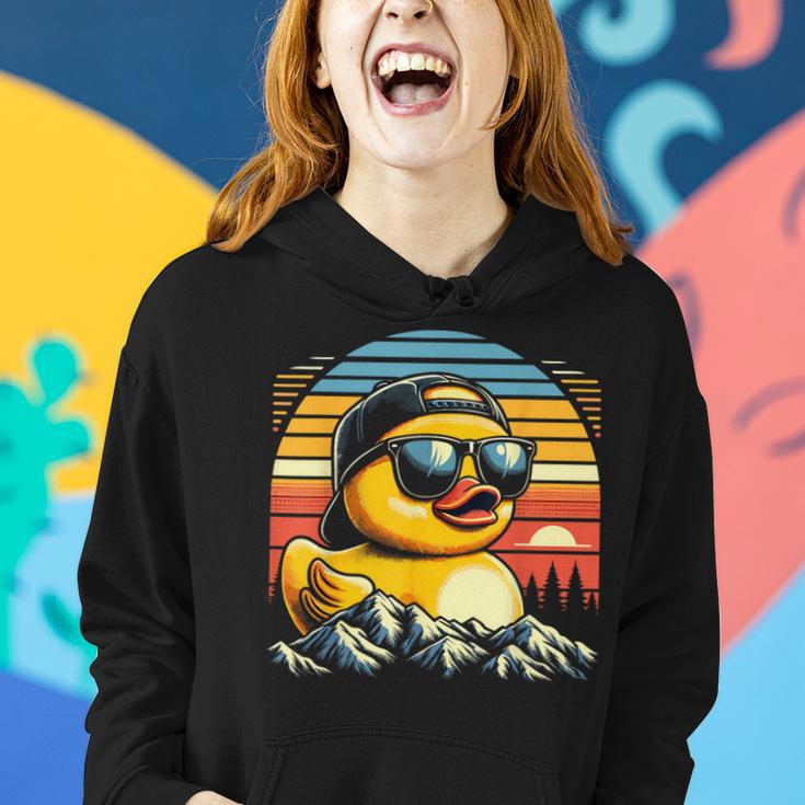 Vintage Cool Duck With Sunglasses & Mountain View Women Hoodie Gifts for Her