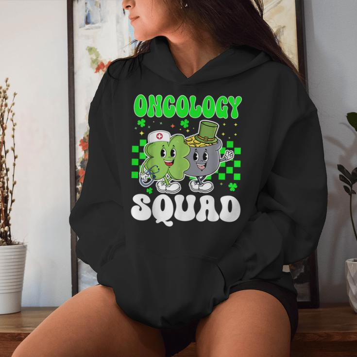 Vintage Lucky Oncology Squad Nurse St Patrick's Day Team Women Hoodie Gifts for Her
