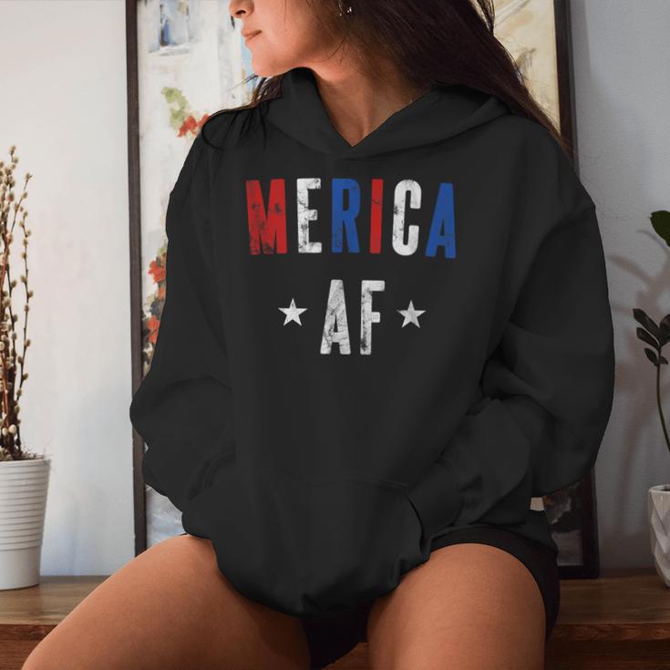 Vintage Merica Af Patriotic 4Th July Women Women Hoodie Gifts for Her