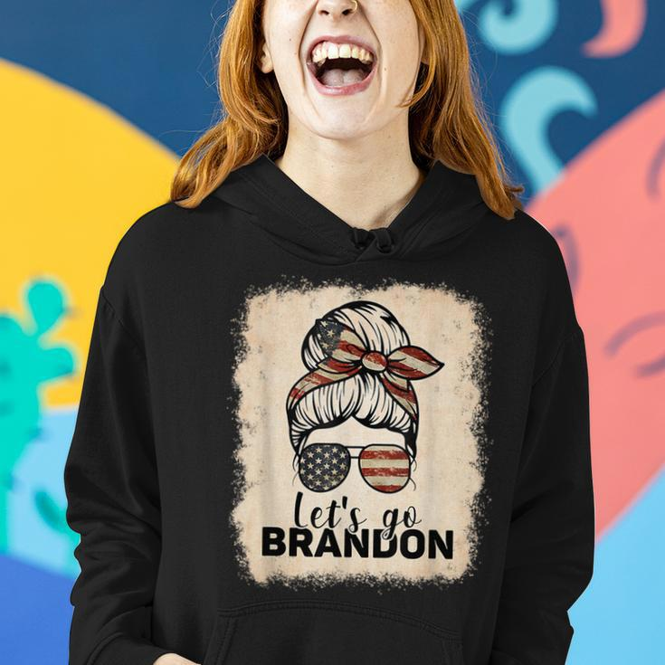 Vintage Messy Bun Let's Go Brandon Women Hoodie Gifts for Her