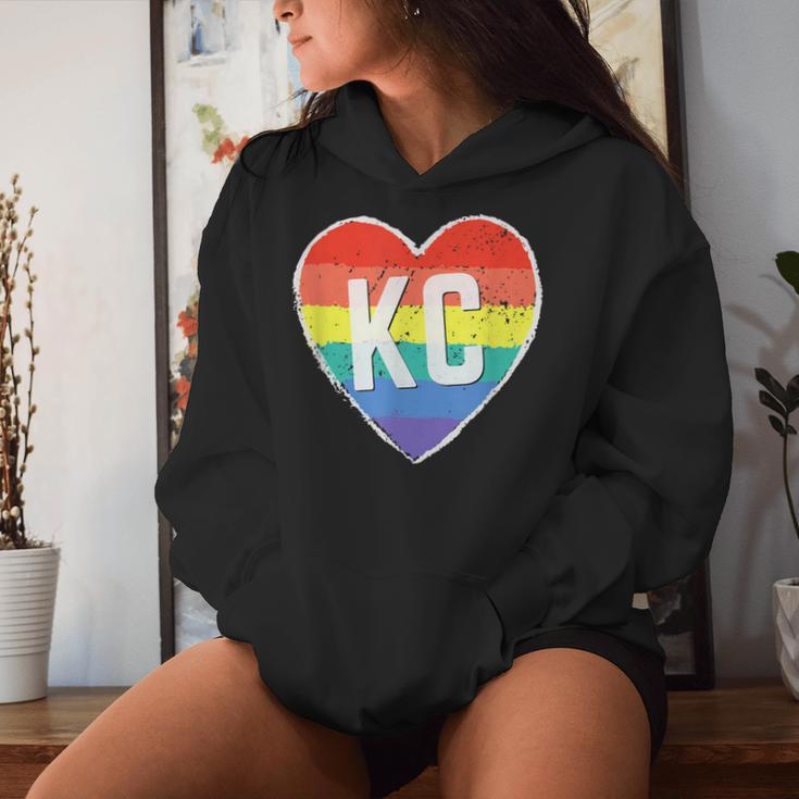 Vintage Rainbow Heart Kc Women Hoodie Gifts for Her