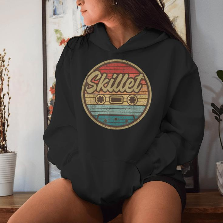 Vintage Skillets Cassette Retro Circle Christian Rock Music Women Hoodie Gifts for Her