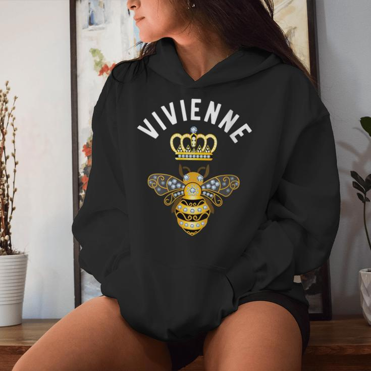 Vivienne Name Vivienne Birthday Queen Crown Bee Vivienne Women Hoodie Gifts for Her
