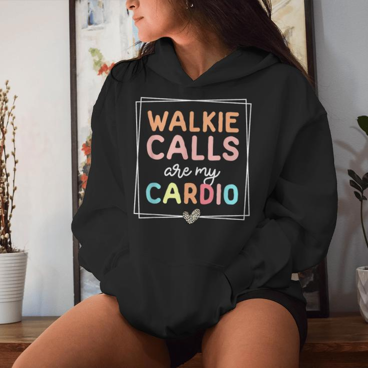 Walkie Calls Are My Cardio Groovy Special Education Teacher Women Hoodie Gifts for Her