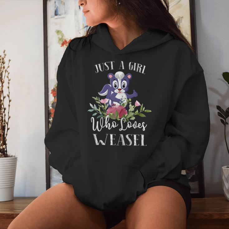 Weasel Lover Just A Girl Who Loves Weasel Women Hoodie Gifts for Her
