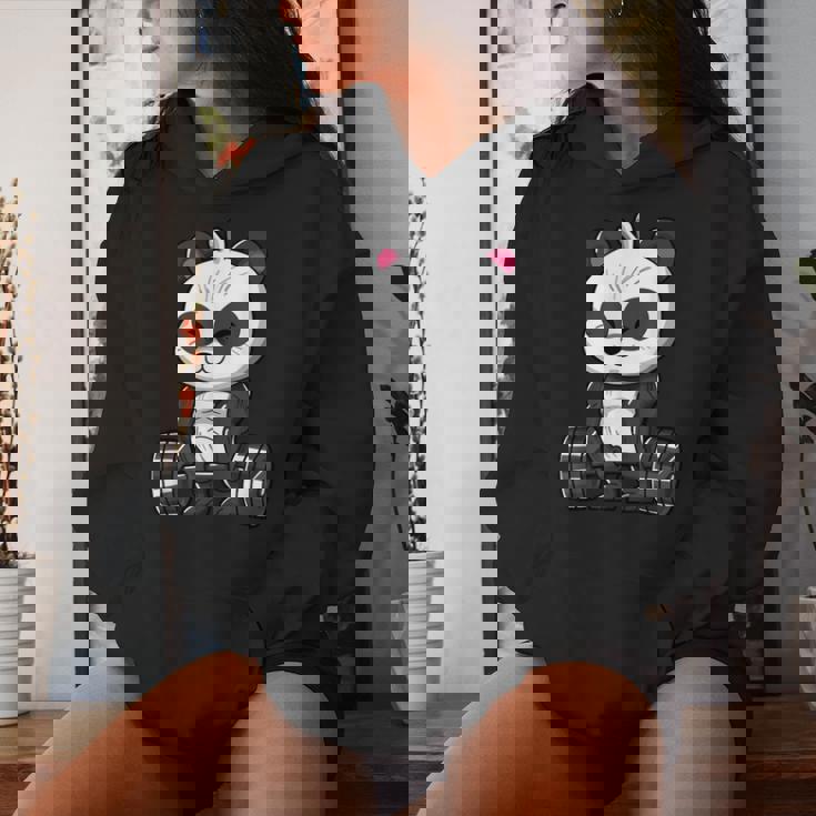 Weightlifting Panda Workout Bodybuilder Fitness Gym Panda Women Hoodie Gifts for Her