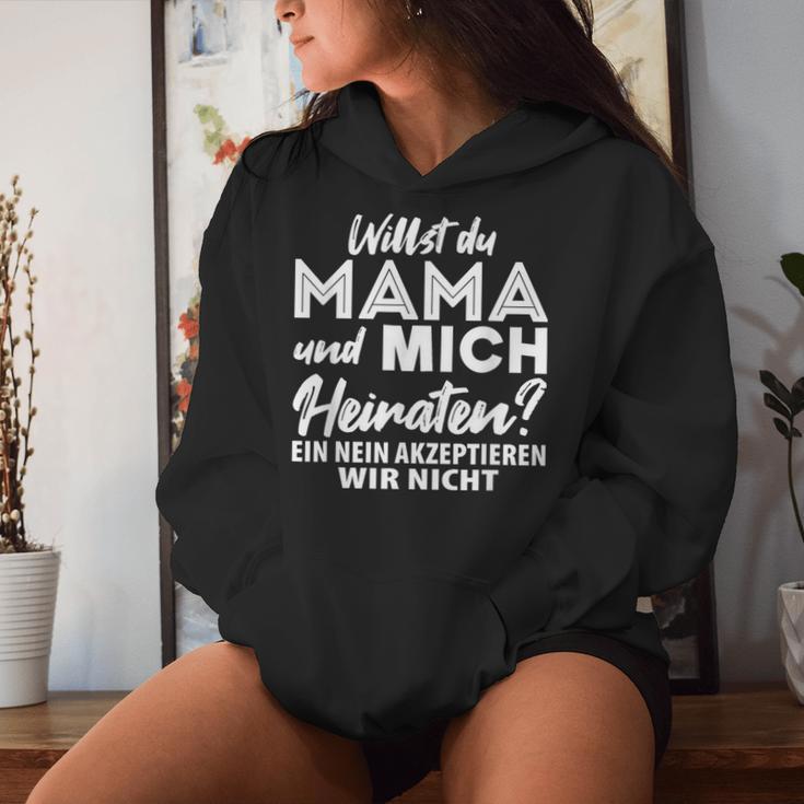 Willst Du Mama Und Mich Heiraten Ein Nein Marriage Proposal Kapuzenpullover für Damen Geschenke für Sie