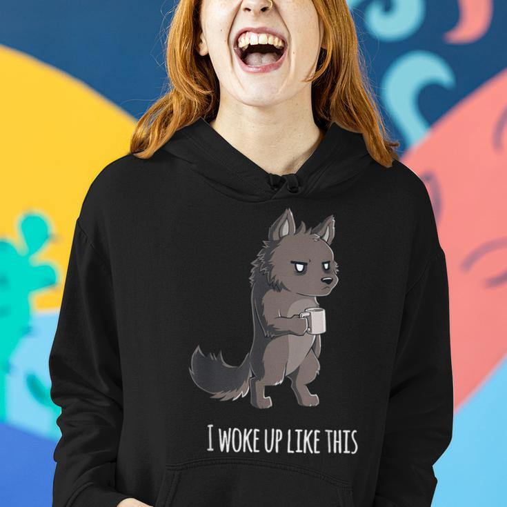 I Woke Up Like This Coffee And Wolf Women Hoodie Gifts for Her
