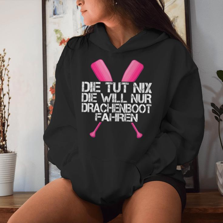 Women's Die Tut Nix Die Will Nur Drachenboofahren Kapuzenpullover für Damen Geschenke für Sie