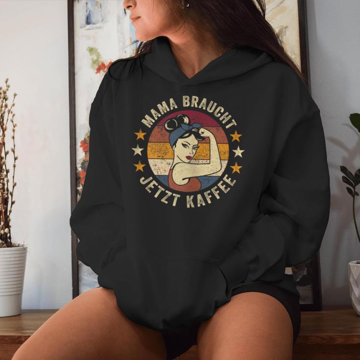 Women's Mama Braucht Jetzt Coffee Retro Mother Coffee Mum Kapuzenpullover für Damen Geschenke für Sie