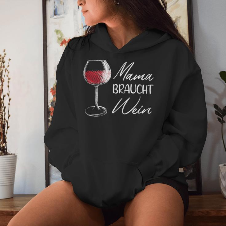 Women's Mama Braucht Wein Mother For Wine Drinkers Kapuzenpullover für Damen Geschenke für Sie