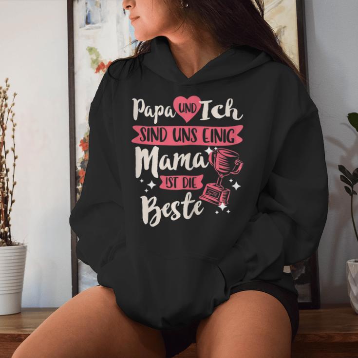 Women's Papa Und Ich Sind Uns Einig Mama Ist Die Beste Mutter Kapuzenpullover für Damen Geschenke für Sie