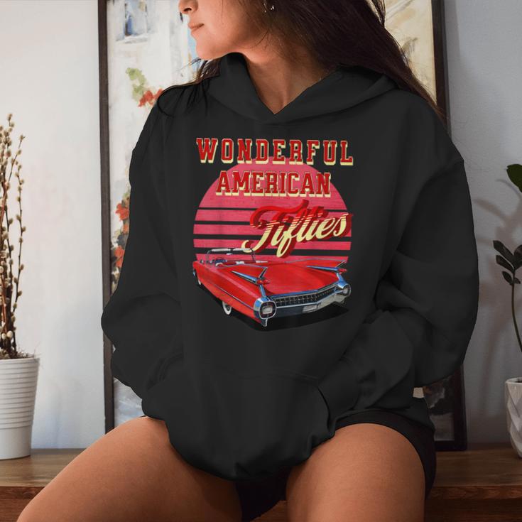 Wonderful American Fifties Retro Sunset 50S Vintage Car Women Hoodie Gifts for Her